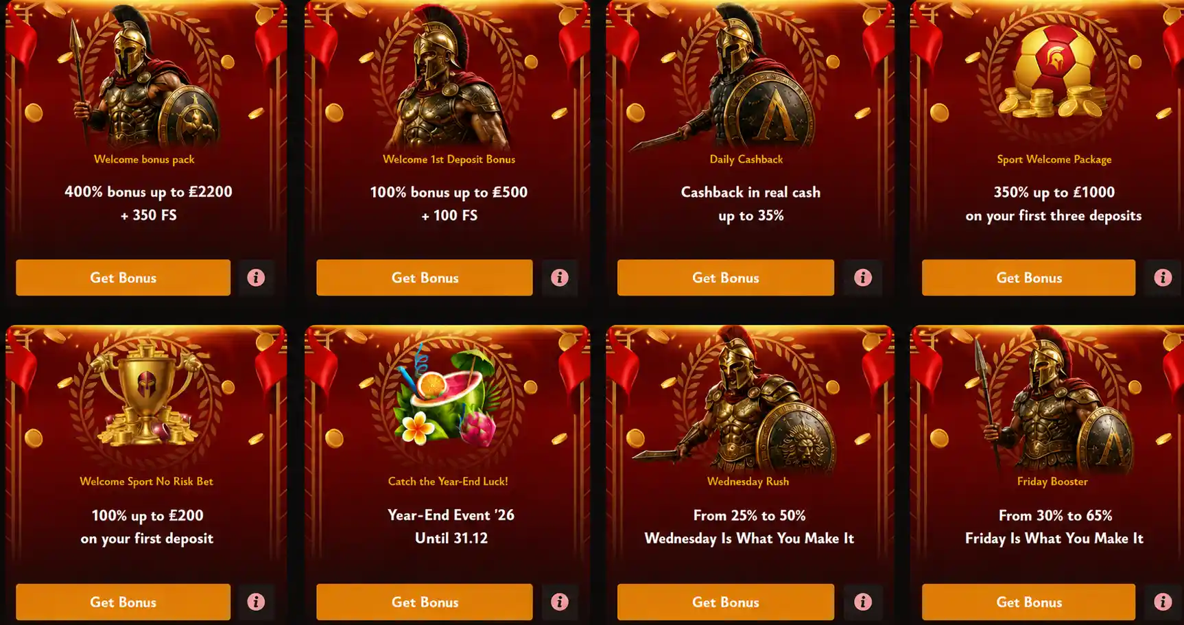 spartaza casino all bonuses